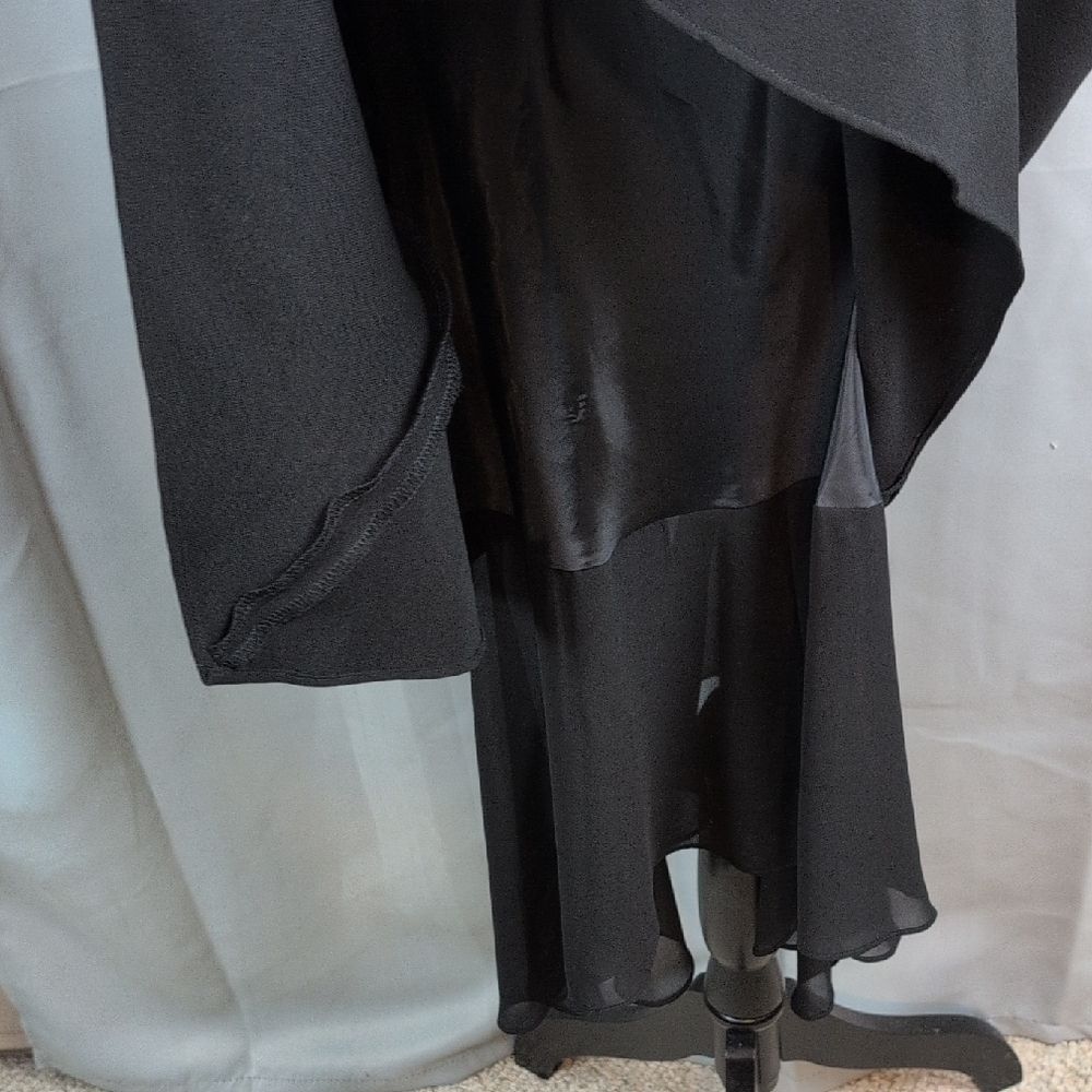 Evan Picone Elegant Black Asymmetrical Dressโ Size 6 New - Picture 8 of 11